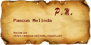 Pascus Melinda névjegykártya